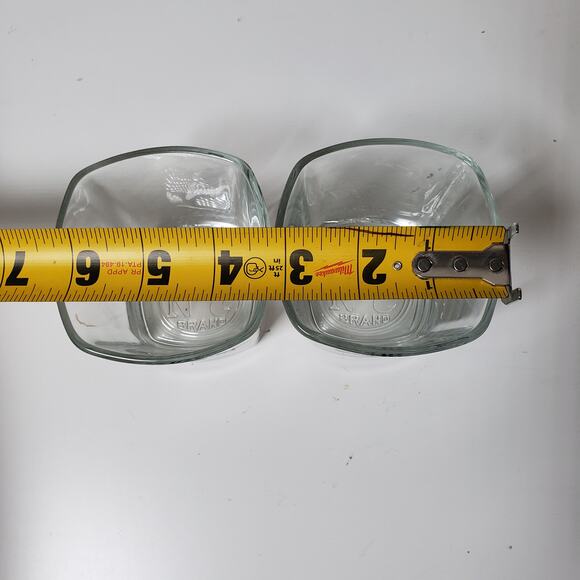 Jack Daniels Old No.7 Square Shot Glasses Clear Glass Set Of 2 Whiskey Bar - Picture 5 of 5